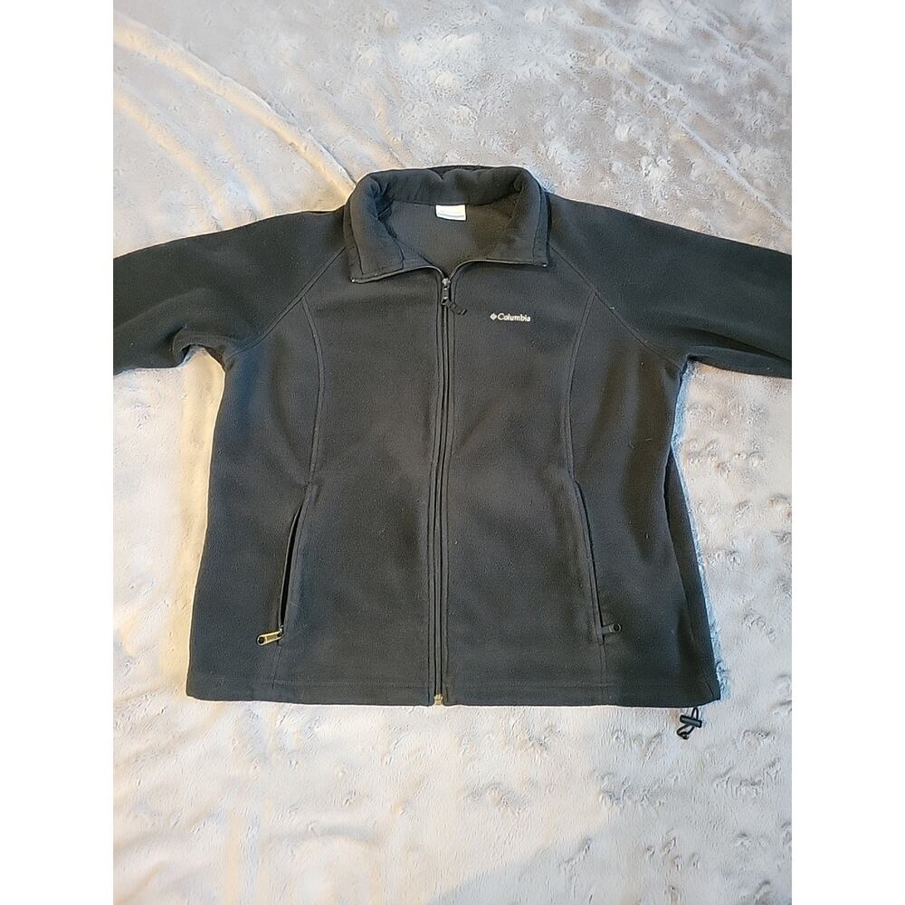 Columbia Men’s Fleece Jacket Full Zip Black Outdoor Lightweight Coat 2XL